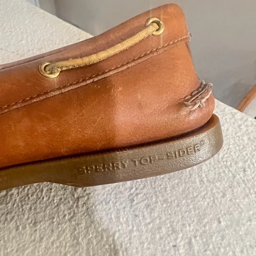 Sperry Top-Sider 2 Eye Sahara Brown Boat Shoe Driving Loafers Casual Men Sz 10.5